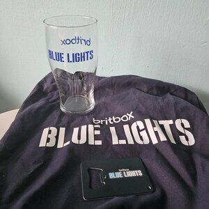 Blue Lights season 3 Britbox promo lot Guinness Glass tote bottle opener police